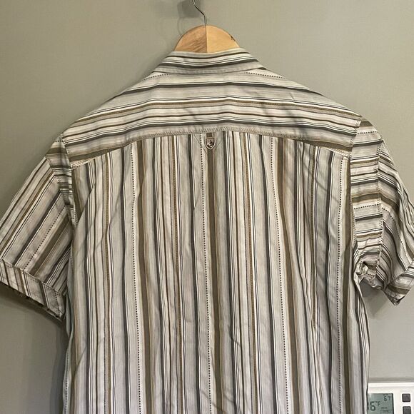 Kuhl Shirt Suncel Western Button Up Striped Short Sleeve Outdoors Men's M EUC - Picture 5 of 12